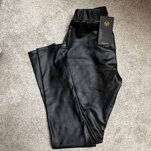 Fleece lined leather pants